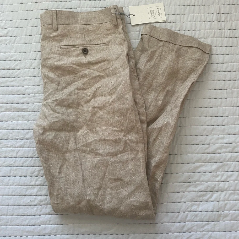 Baird McNutt Murano Beige Linen Pants - Picture 1 of 9